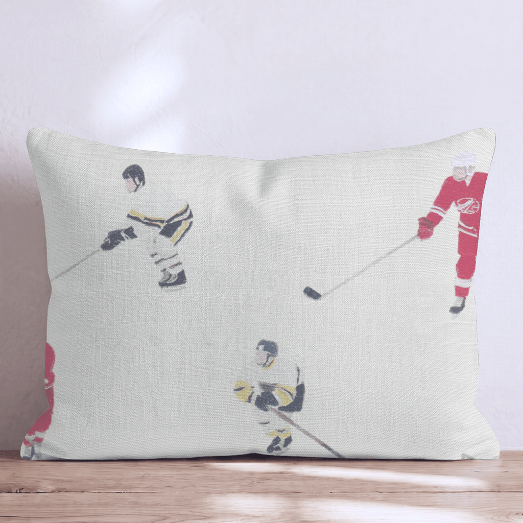 Hockey Plays and FIghts Throw Pillow - Hillcroft Home
