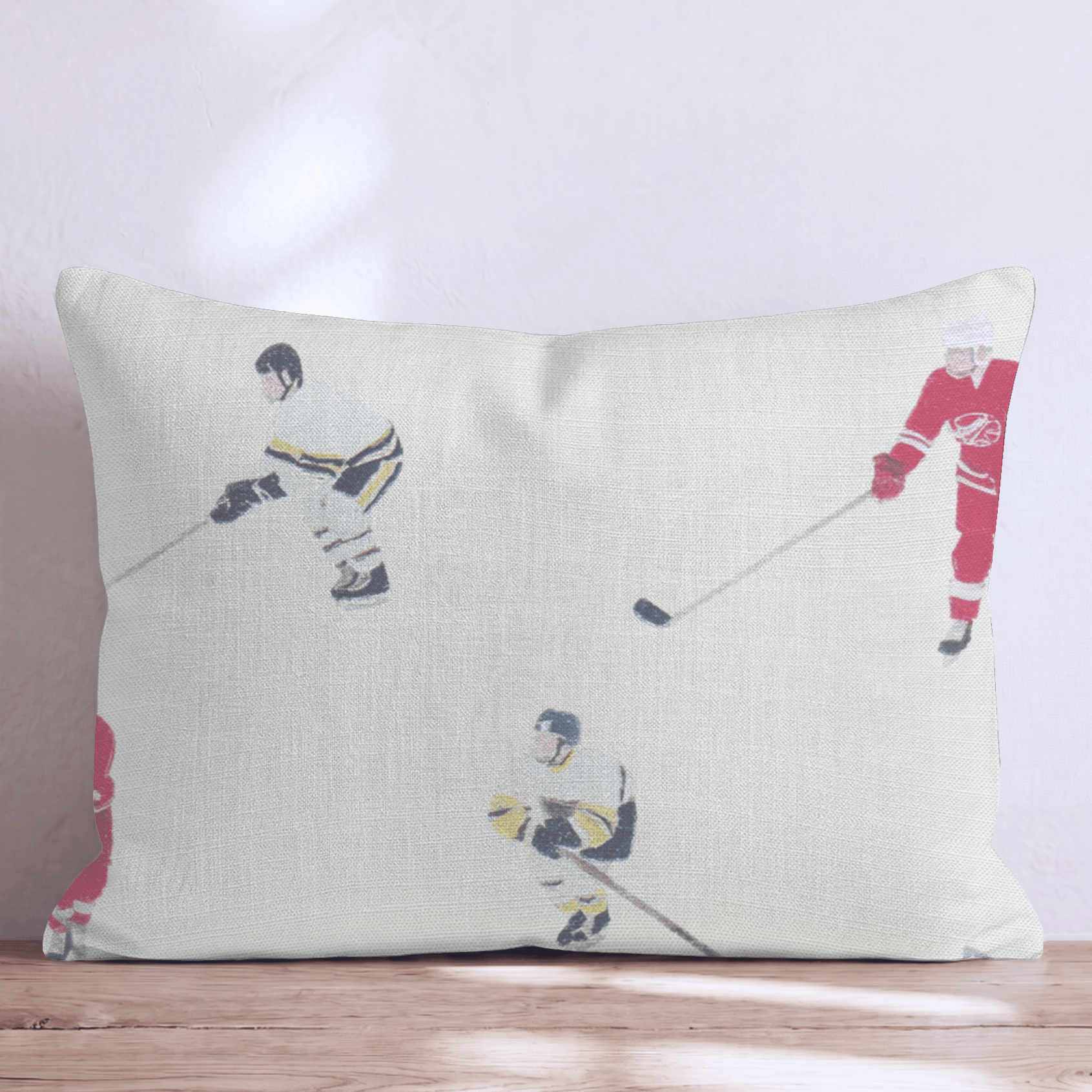 Hockey Plays and FIghts Throw Pillow - Hillcroft Home