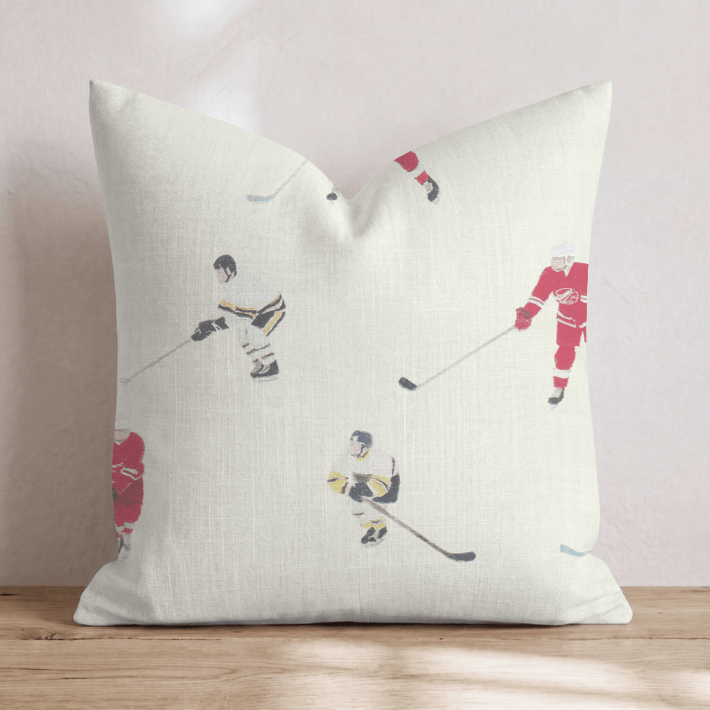 Hockey Plays and FIghts Throw Pillow - Hillcroft Home