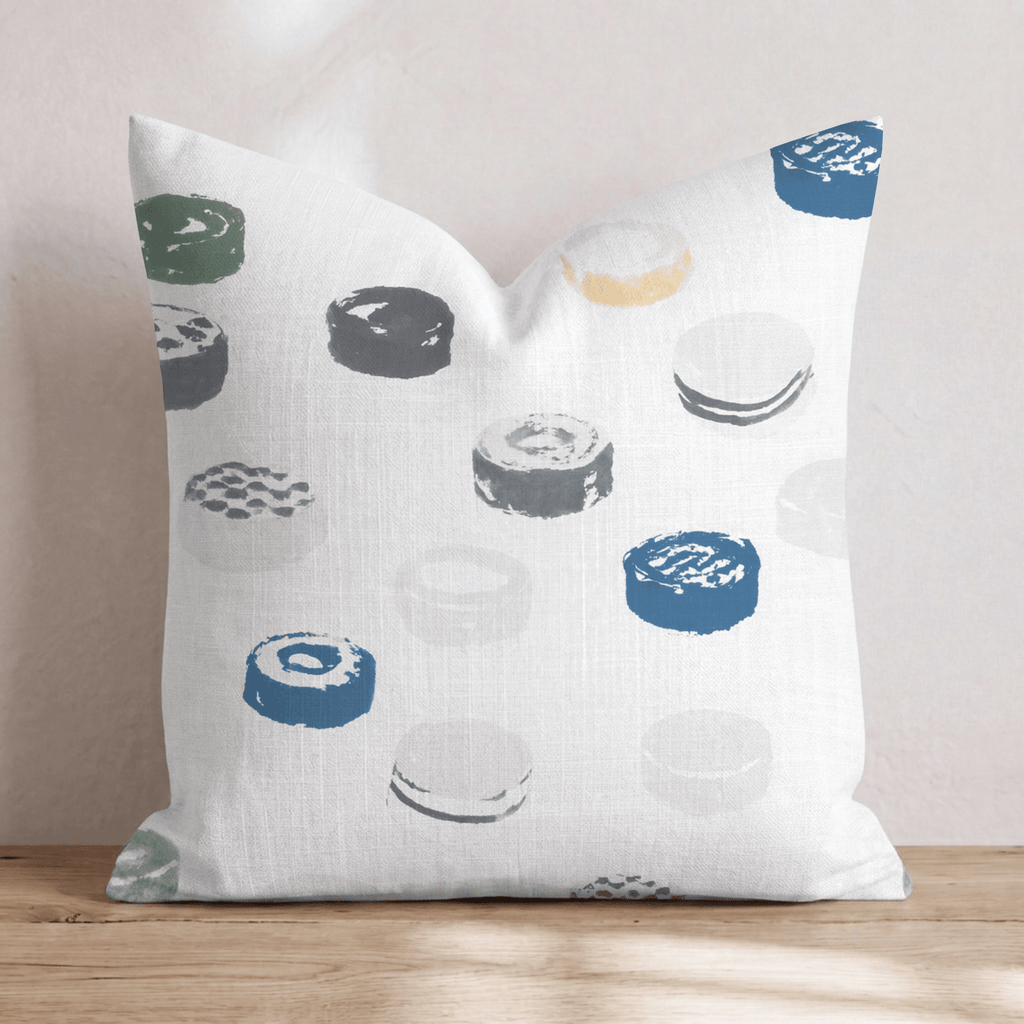 Hockey Pucks Throw Pillow - Hillcroft Home