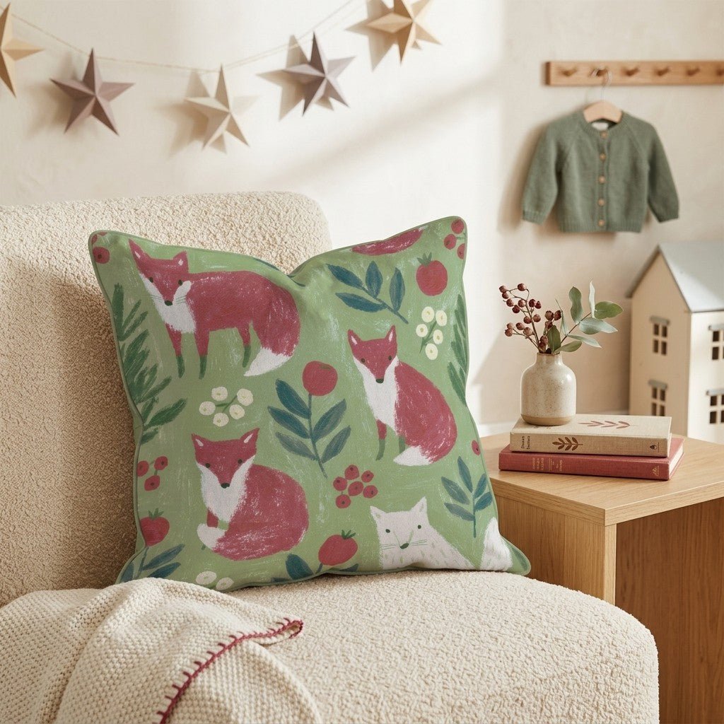 Holiday Fox Throw Pillow - Hillcroft Home