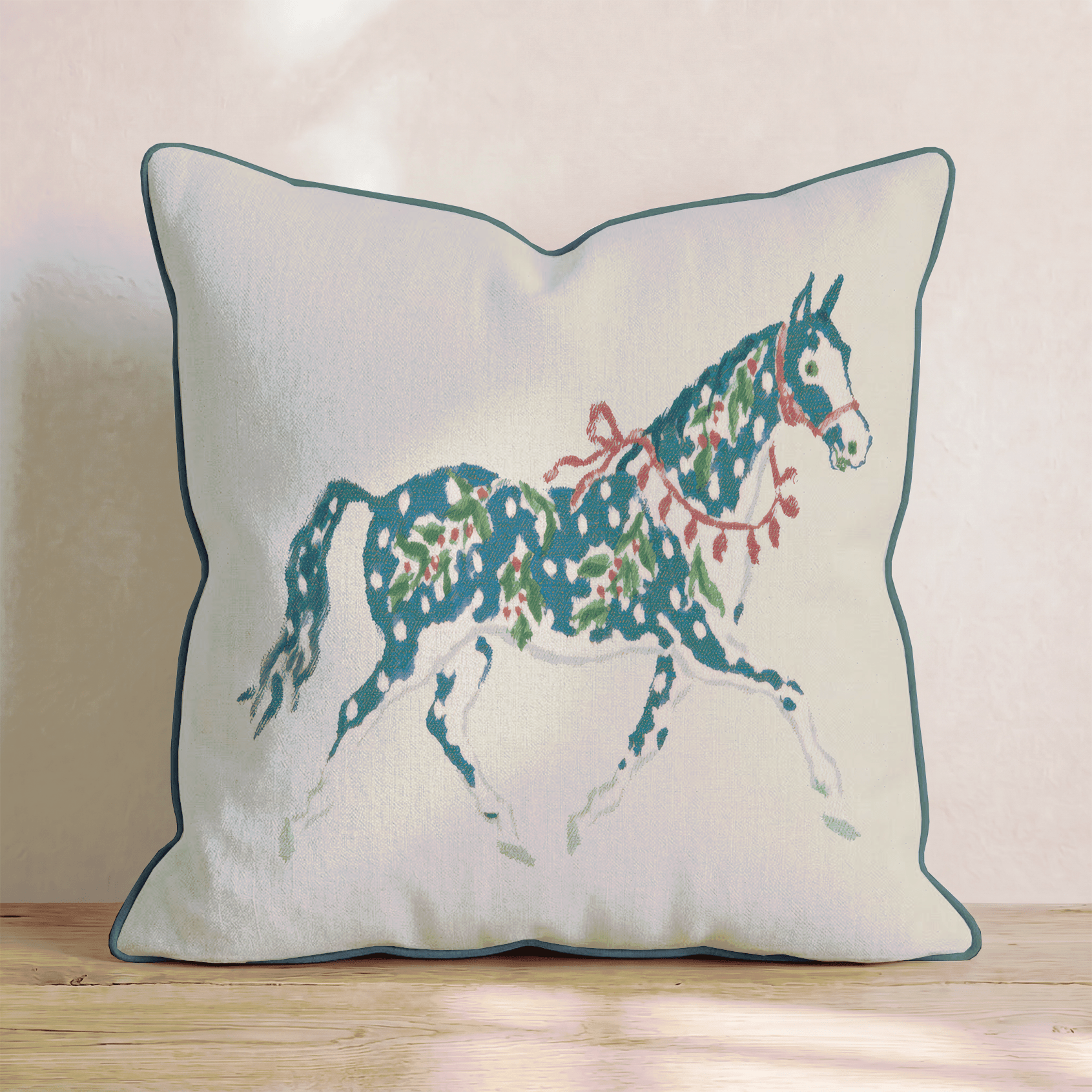 Holiday Horse Throw Pillow - Hillcroft Home
