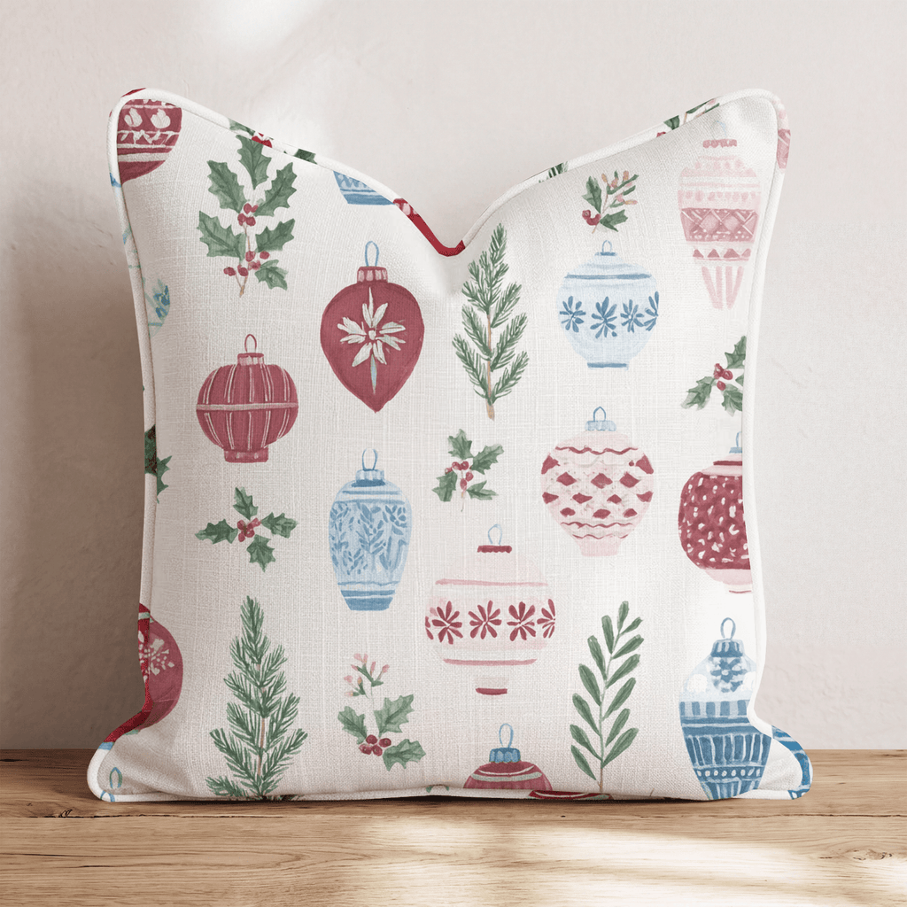 Holiday Ornament Collection Throw Pillow - Hillcroft Home