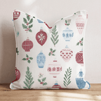 Holiday Ornament Collection Throw Pillow - Hillcroft Home