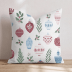 Holiday Ornament Collection Throw Pillow - Hillcroft Home