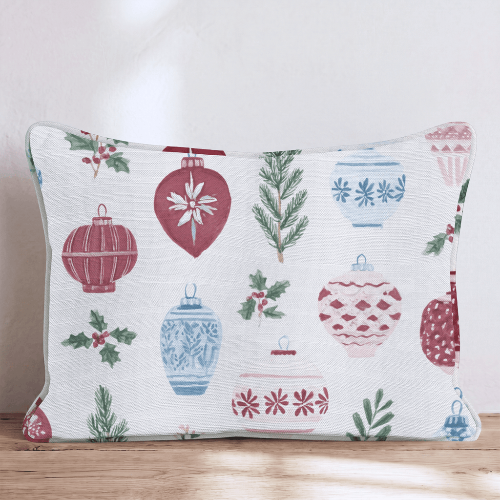 Holiday Ornament Collection Throw Pillow - Hillcroft Home