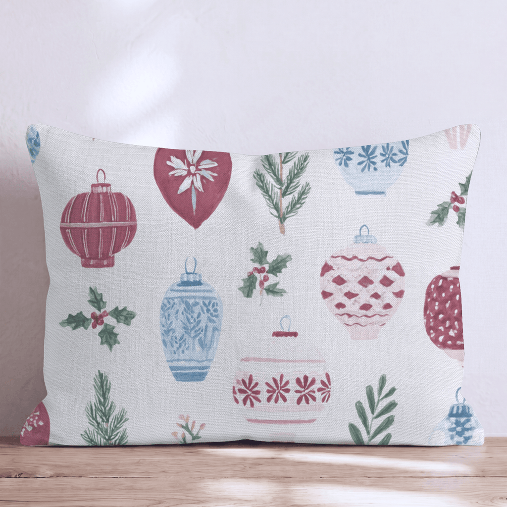 Holiday Ornament Collection Throw Pillow - Hillcroft Home