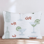 Holly Bottle Bar Cream Throw Pillow - Hillcroft Home