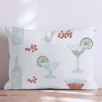 Holly Bottle Bar Cream Throw Pillow - Hillcroft Home