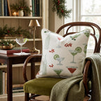 Holly Bottle Bar Cream Throw Pillow throw pillow - Hillcroft Home