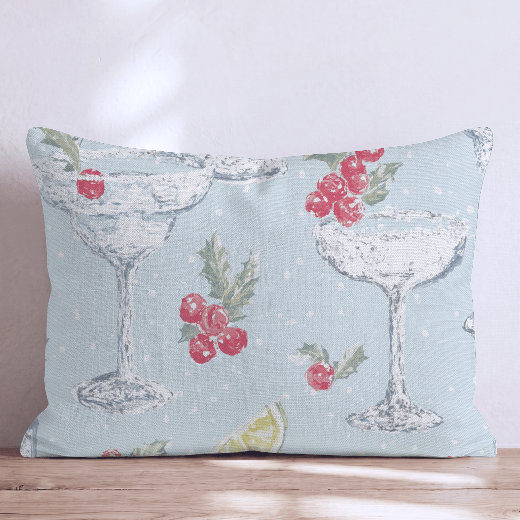 Holly Coupe Blue Throw Pillow - Hillcroft Home