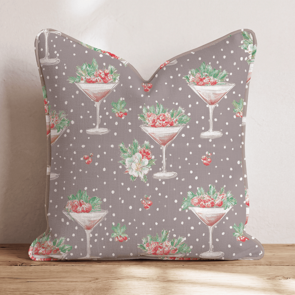 Holly Espresso Martini Throw Pillow - Hillcroft Home