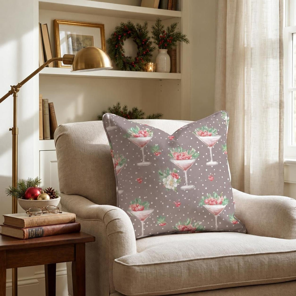 Holly Espresso Martini Throw Pillow throw pillow - Hillcroft Home