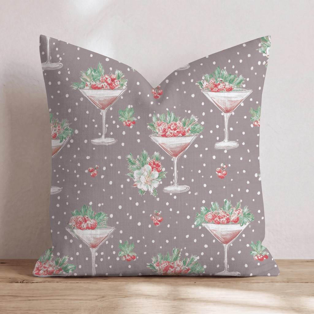 Holly Espresso Martini Throw Pillow - Hillcroft Home