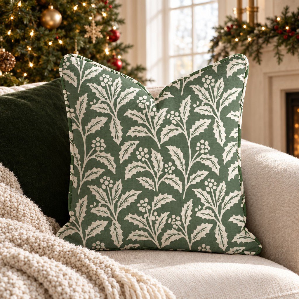 Holly Go Lightly Throw Pillow throw pillow - Hillcroft Home
