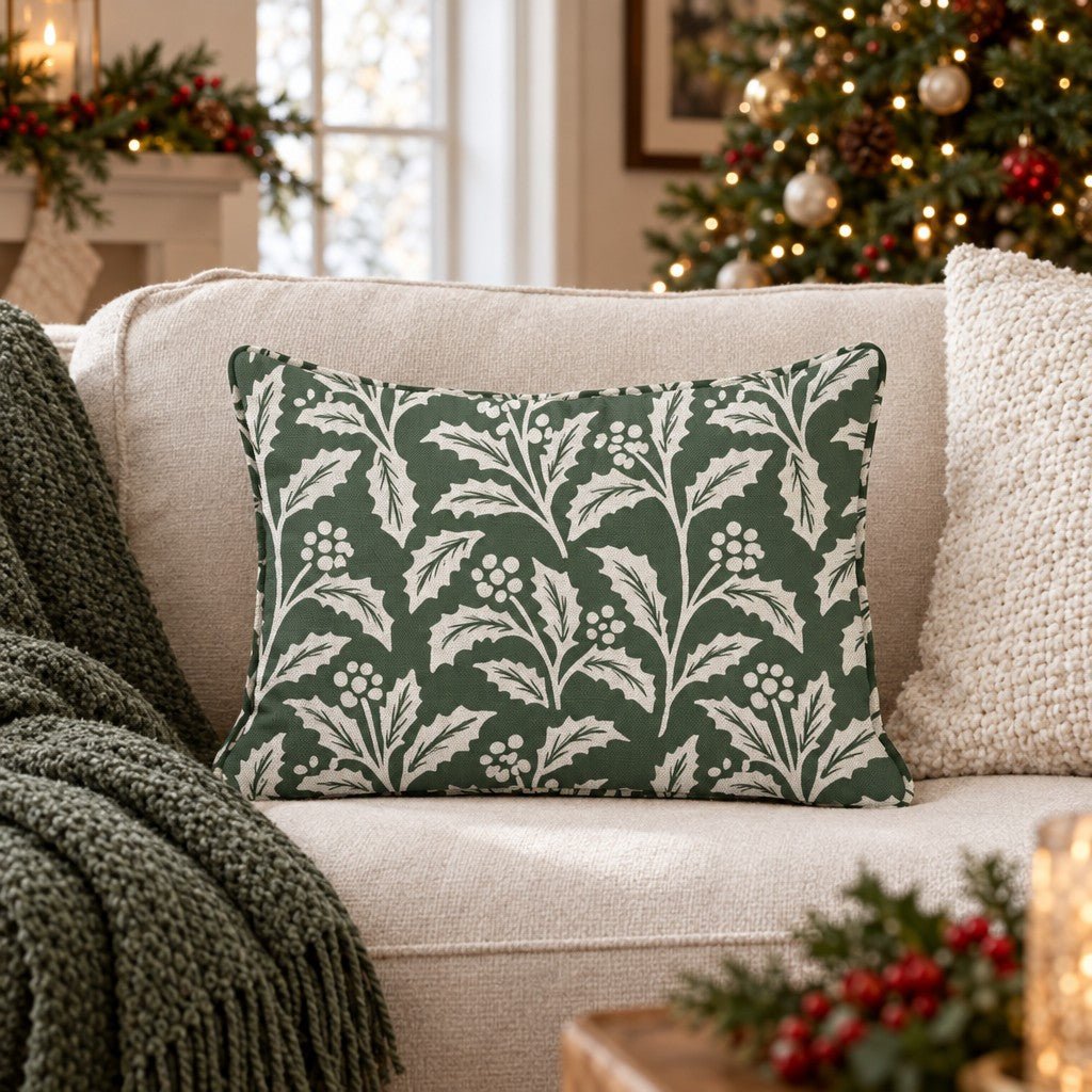 Holly Go Lightly Throw Pillow throw pillow - Hillcroft Home
