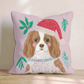 Holly Hat Cavalier King Charles Spaniel Throw Pillow - Hillcroft Home