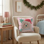 Holly Hat Labradoodle Throw Pillow - Hillcroft Home