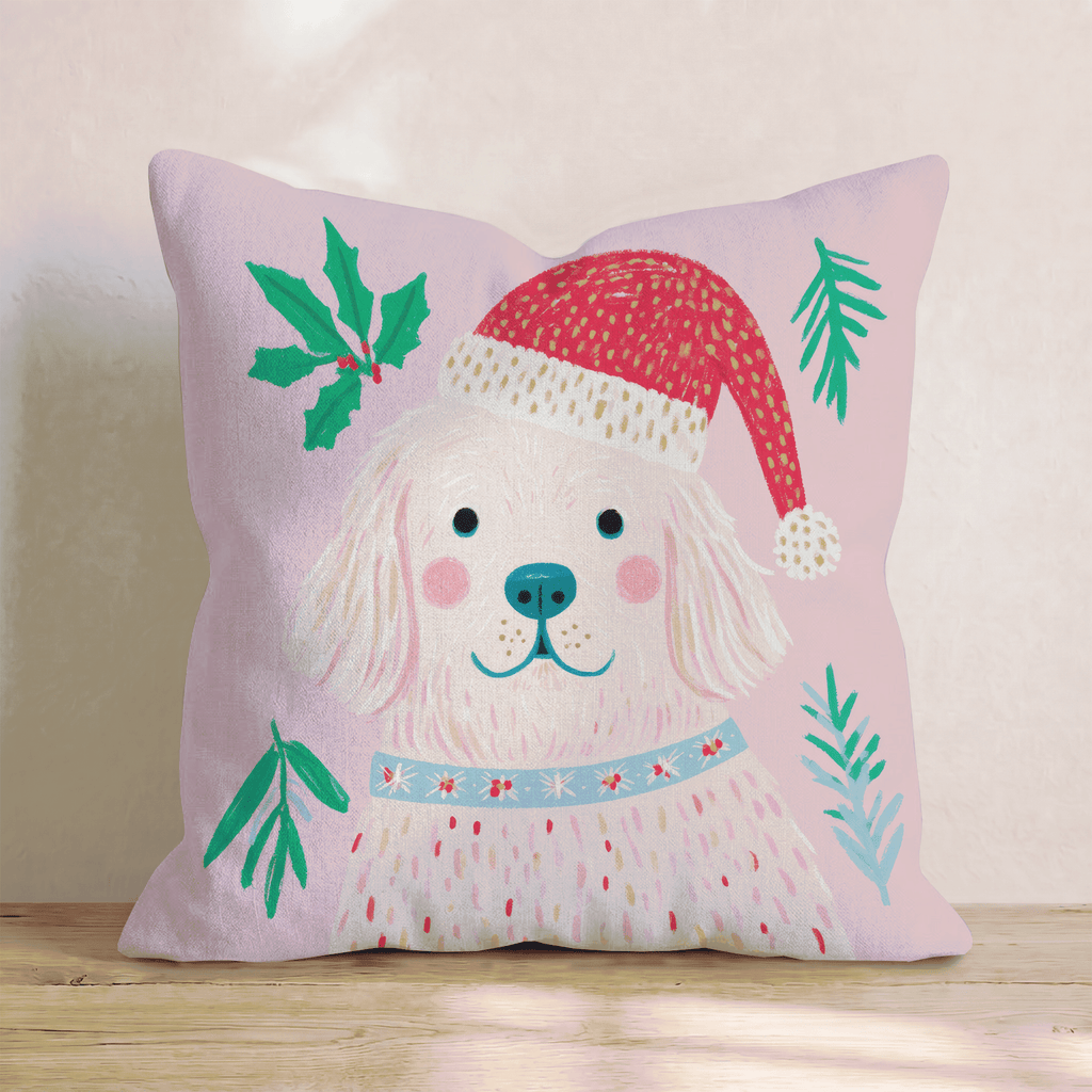 Holly Hat Retriever Throw Pillow - Hillcroft Home