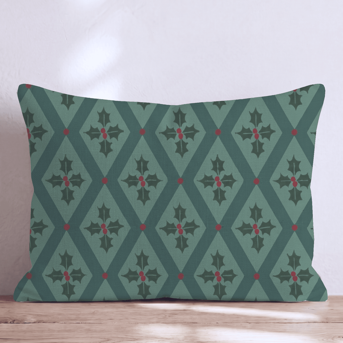 Holly Jolly Harlequin Throw Pillow throw pillow - Hillcroft Home