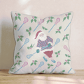 Holly Lacrosse Santa Throw Pillow - Hillcroft Home