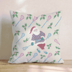 Holly Lacrosse Santa Throw Pillow - Hillcroft Home