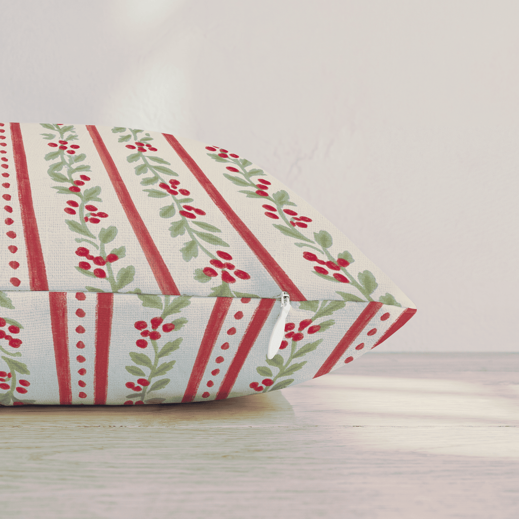 Holly Lane Stripe Throw Pillow throw pillow - Hillcroft Home