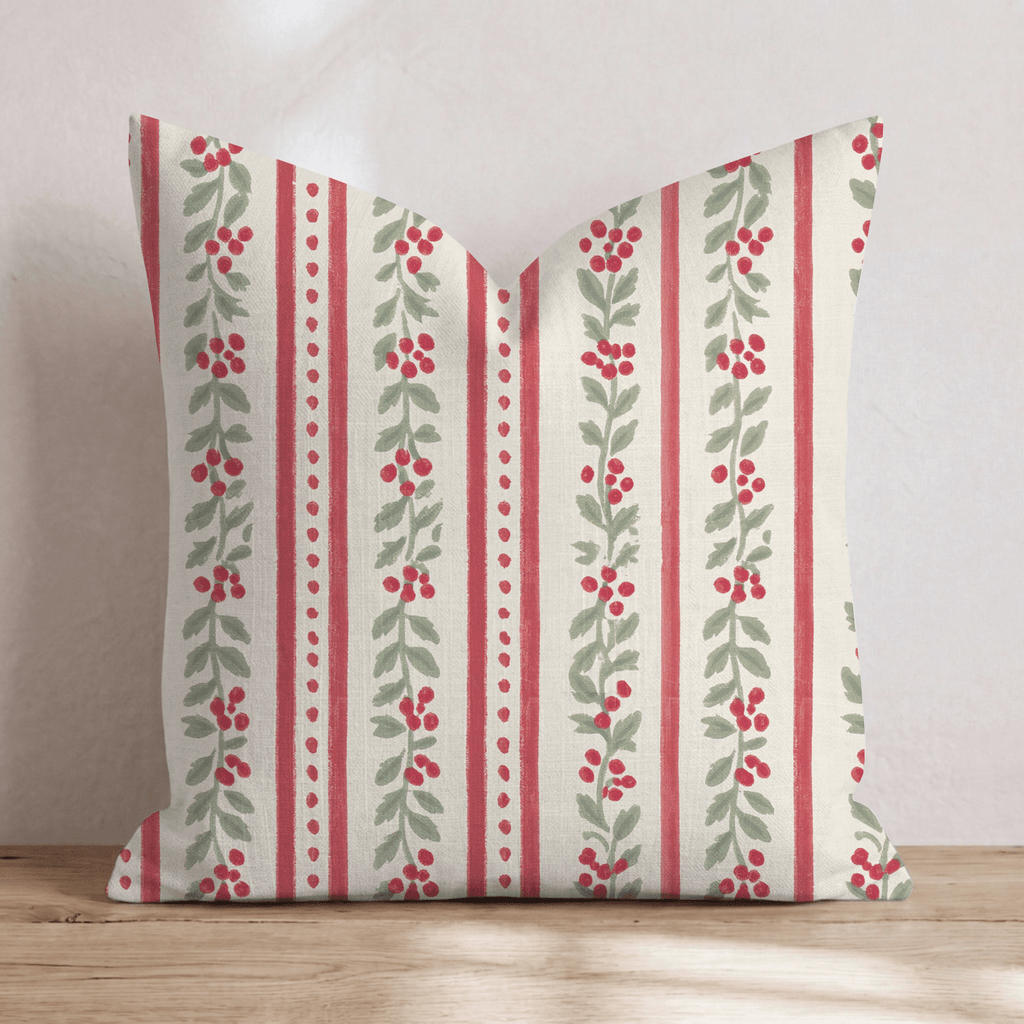 Holly Lane Stripe Throw Pillow throw pillow - Hillcroft Home