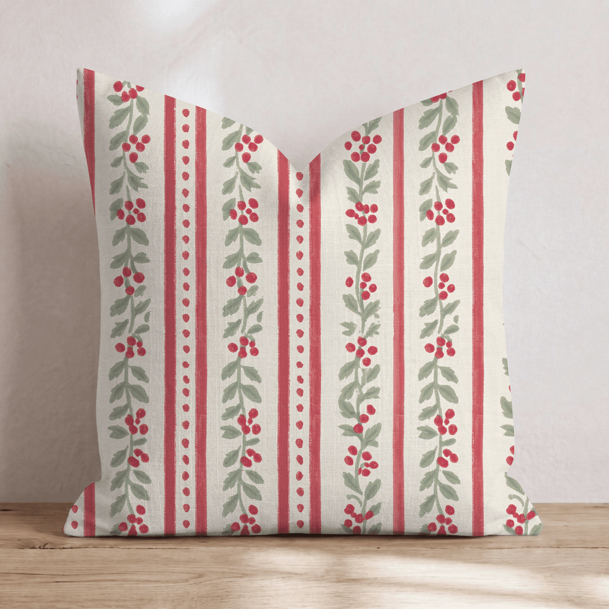 Holly Lane Stripe Throw Pillow throw pillow - Hillcroft Home