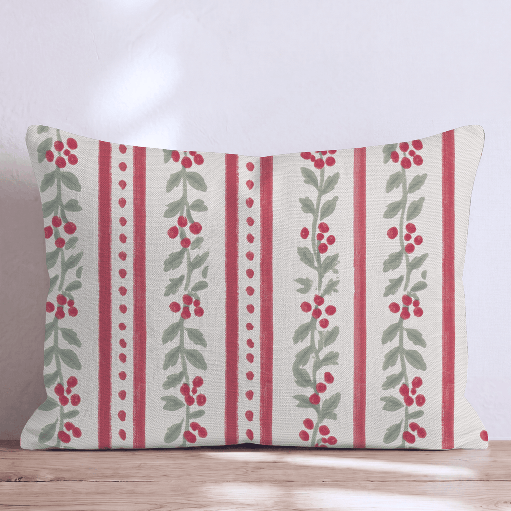 Holly Lane Stripe Throw Pillow throw pillow - Hillcroft Home