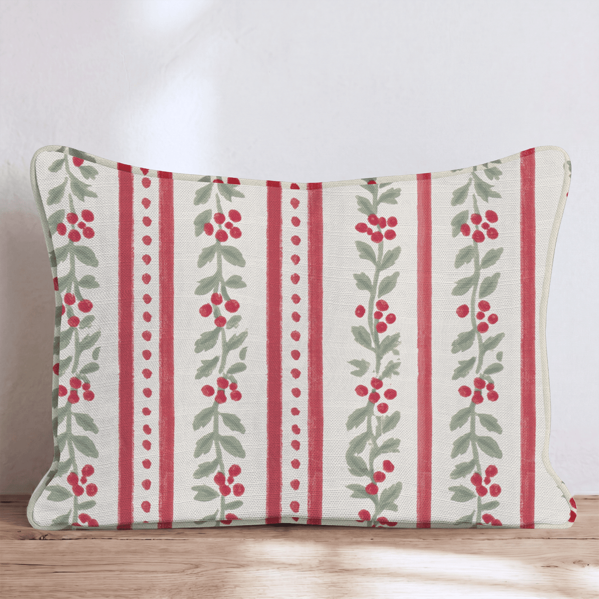 Holly Lane Stripe Throw Pillow throw pillow - Hillcroft Home