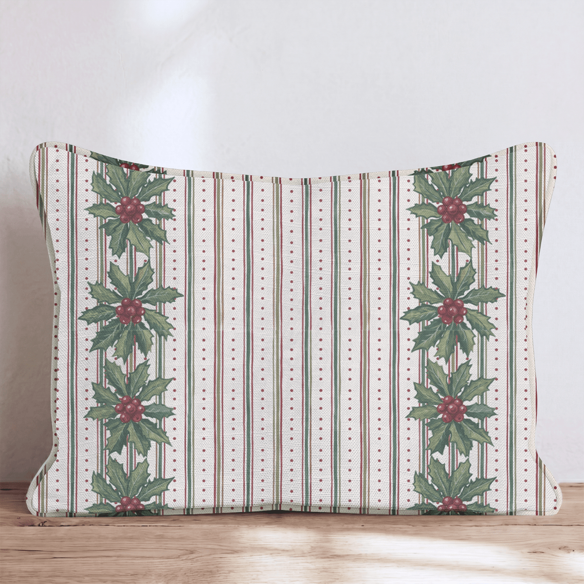 Holly Lodge Border Throw Pillow throw pillow - Hillcroft Home