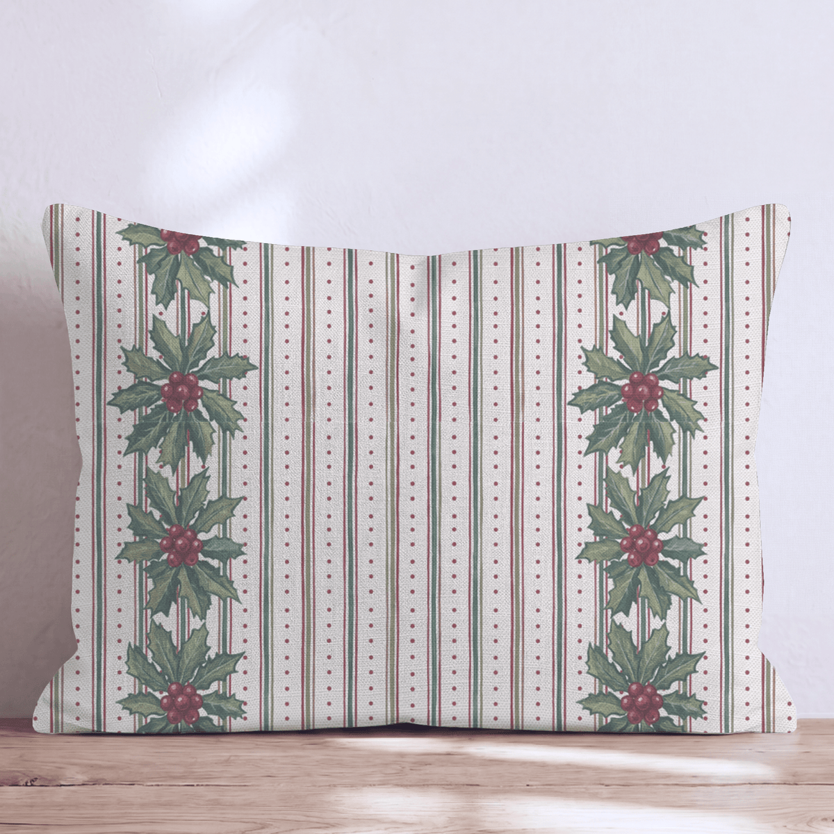 Holly Lodge Border Throw Pillow throw pillow - Hillcroft Home