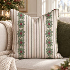 Holly Lodge Border Throw Pillow throw pillow - Hillcroft Home