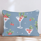 Holly Martini Slate Throw Pillow - Hillcroft Home