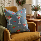 Holly Martini Slate Throw Pillow throw pillow - Hillcroft Home