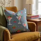 Holly Martini Slate Throw Pillow - Hillcroft Home