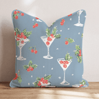 Holly Martini Slate Throw Pillow - Hillcroft Home