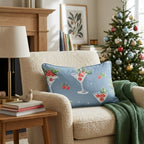 Holly Martini Slate Throw Pillow - Hillcroft Home