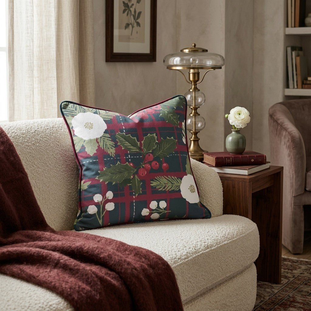 Holly n' Jolly Throw Pillow - Hillcroft Home