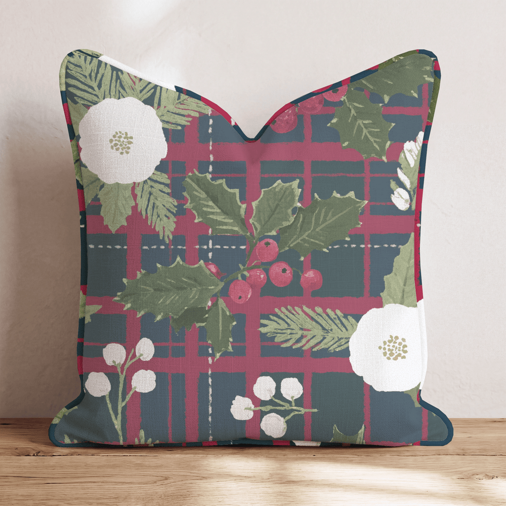 Holly n' Jolly Throw Pillow - Hillcroft Home