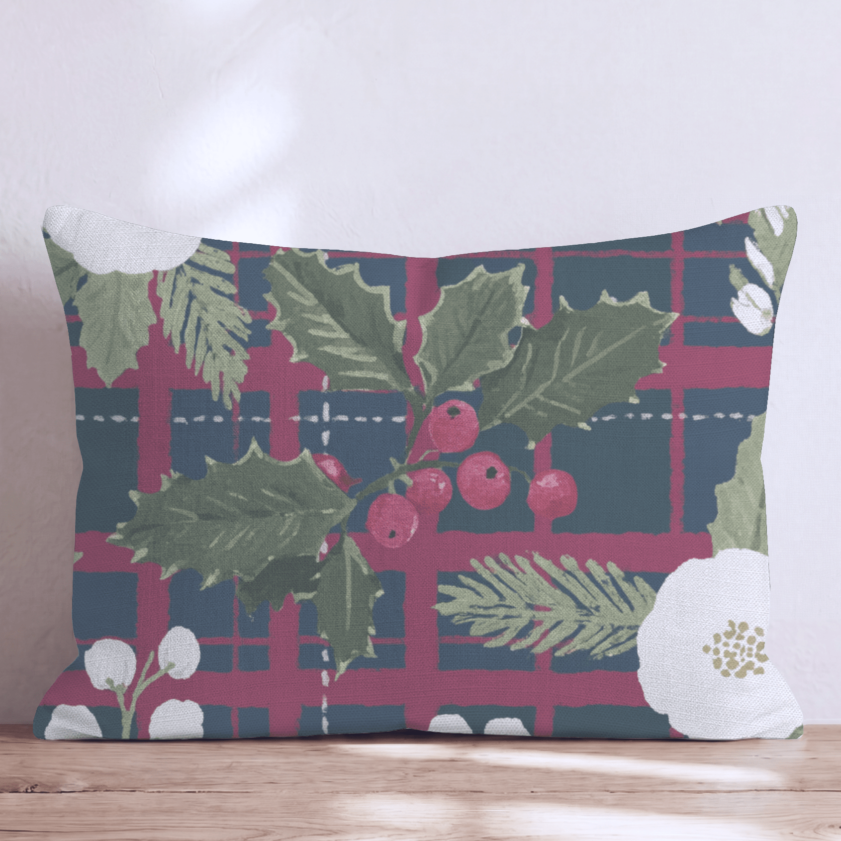 Holly n' Jolly Throw Pillow - Hillcroft Home