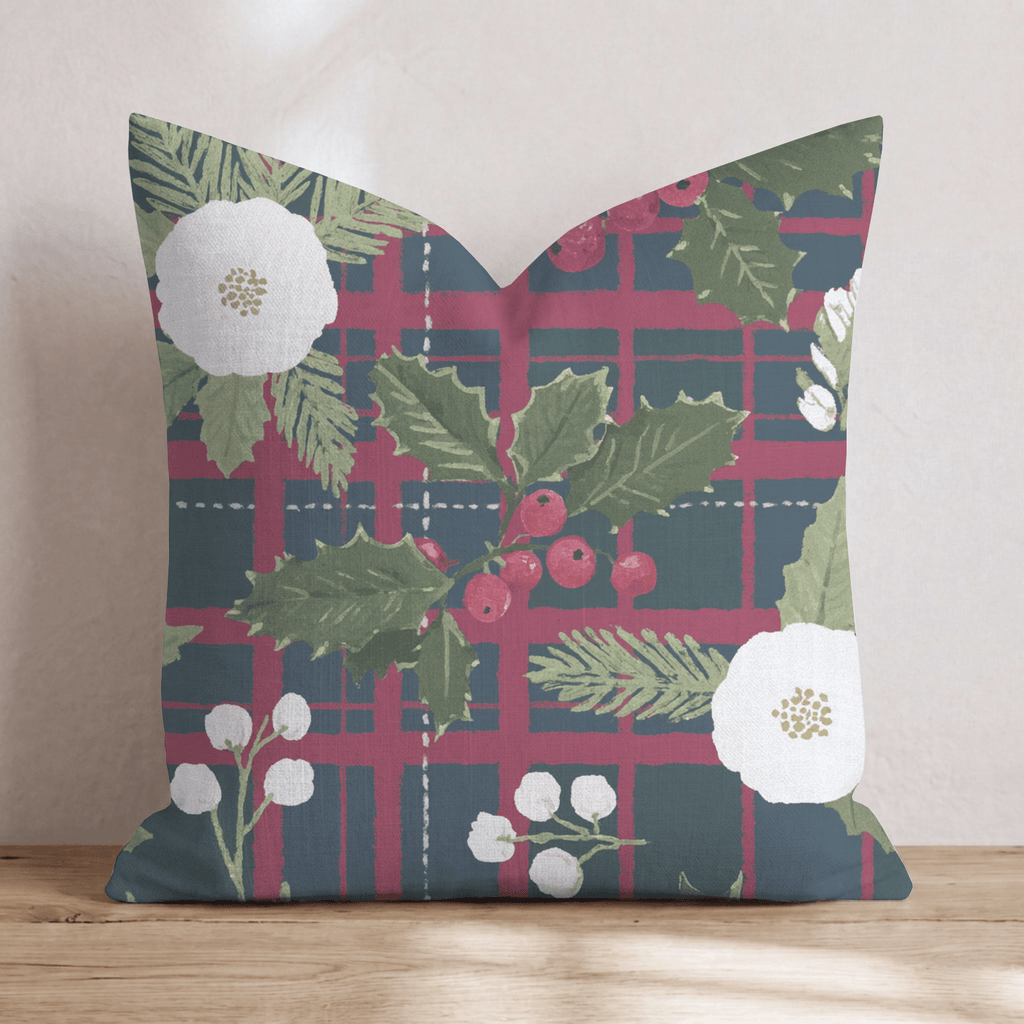 Holly n' Jolly Throw Pillow - Hillcroft Home