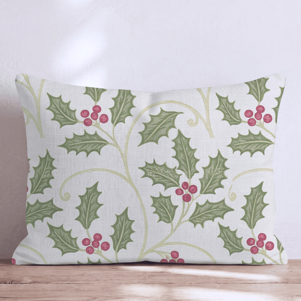Holly Scroll Throw Pillow throw pillow - Hillcroft Home