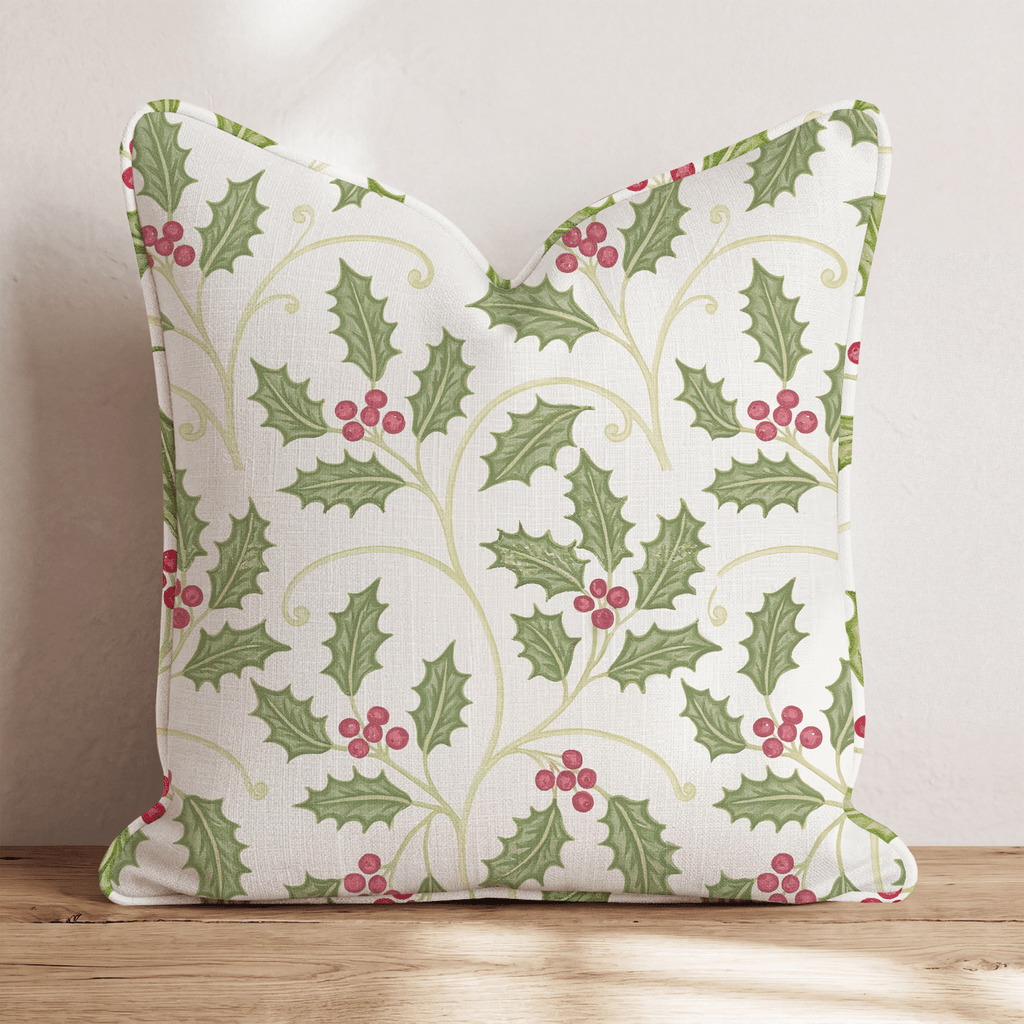 Holly Scroll Throw Pillow throw pillow - Hillcroft Home