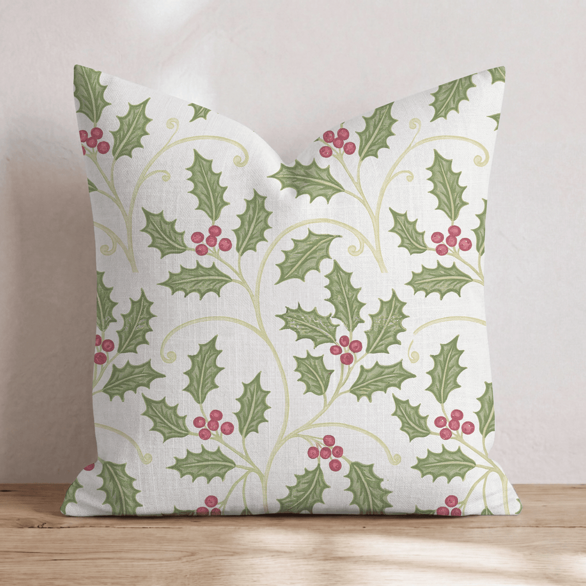 Holly Scroll Throw Pillow throw pillow - Hillcroft Home