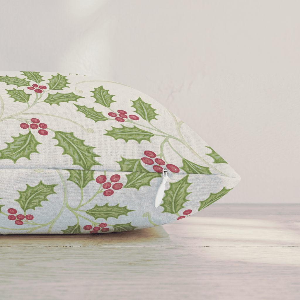 Holly Scroll Throw Pillow throw pillow - Hillcroft Home