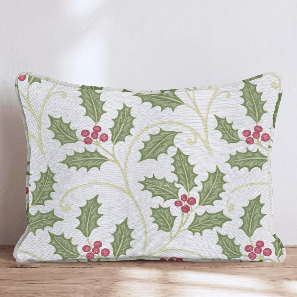 Holly Scroll Throw Pillow throw pillow - Hillcroft Home