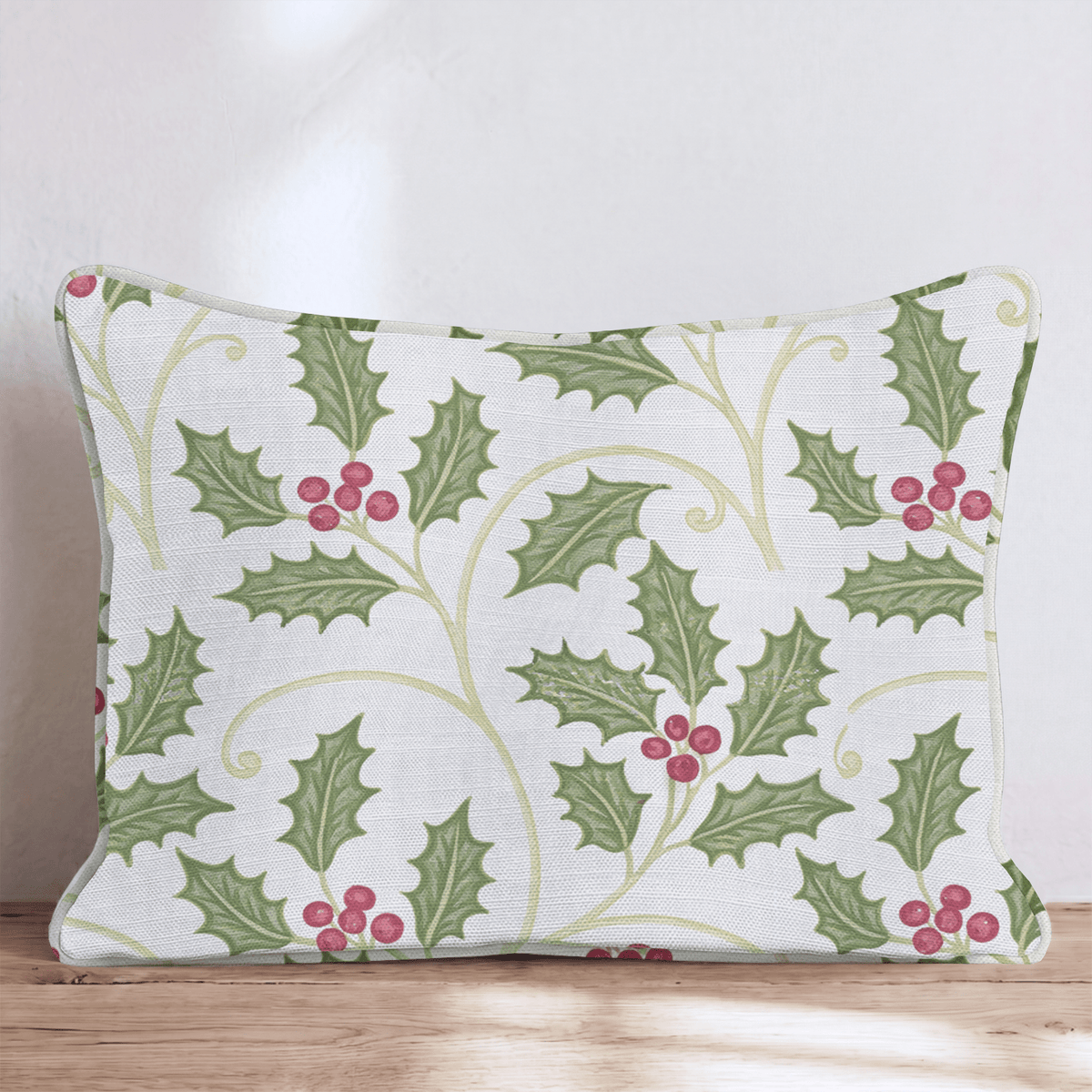Holly Scroll Throw Pillow throw pillow - Hillcroft Home