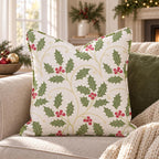 Holly Scroll Throw Pillow throw pillow - Hillcroft Home